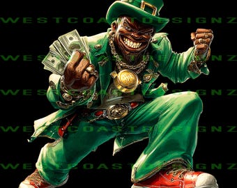 black leprechaun cigarette Smoking Weed Digital Art by Nikolay Todorov 136 Leprechaun Smoking Black White