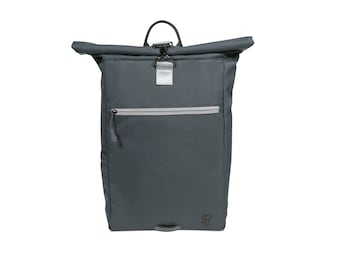 ROLLTOP BACKPACK PIET - Thoughtful, sustainable with laptop compartment & anti-theft pocket, made from recycled pet bottles - 15-22L