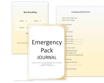 Emergency Anxiety Calm Pack Printable PDF | Quick Calm Pages for Panic & Anxiety Relief, Instant Download