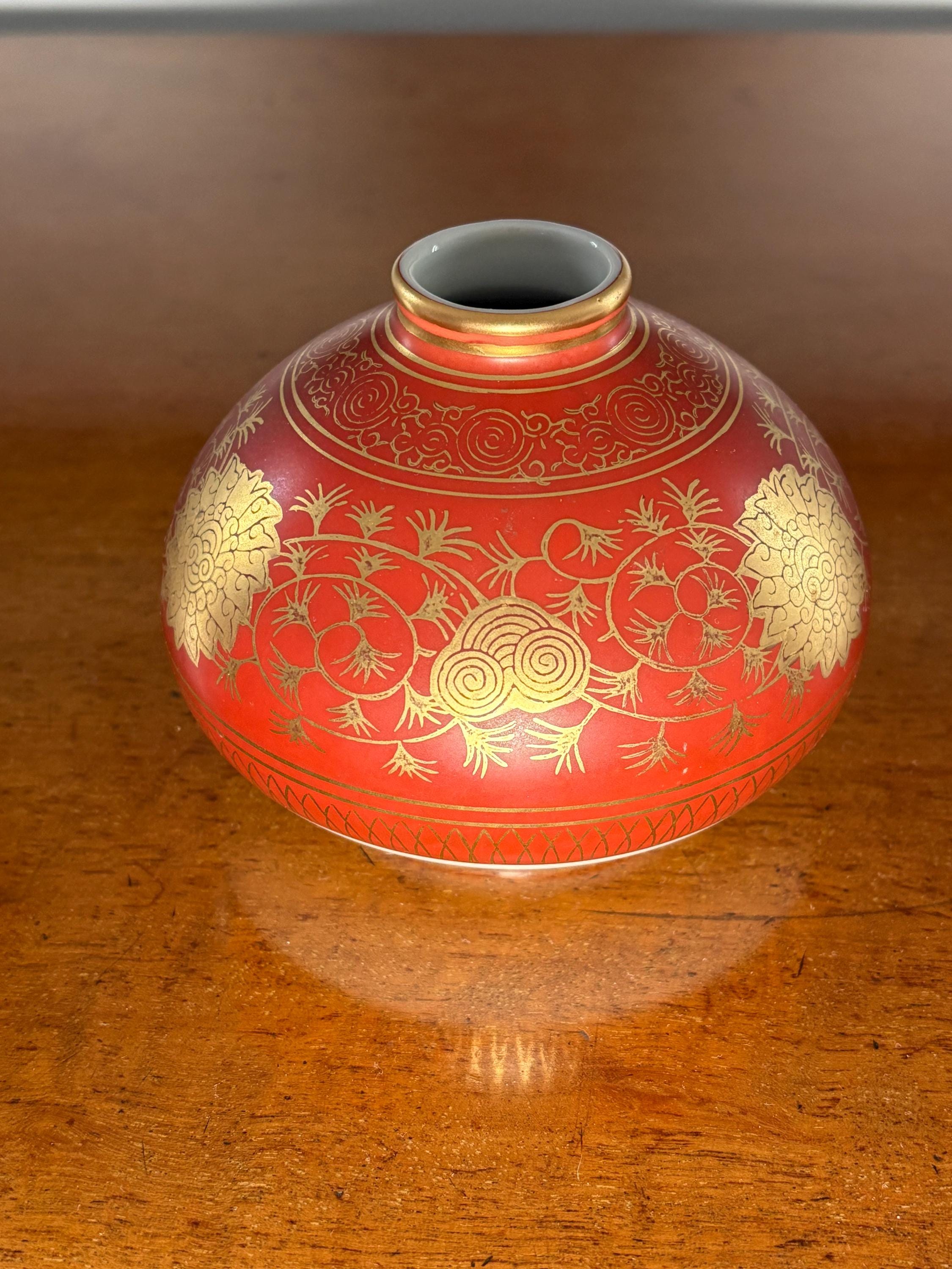ヴィンテージ 九谷焼 菊金花文様花瓶 - Etsy 日本