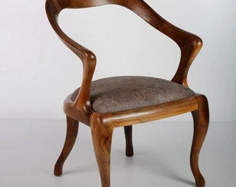 Hadmade wooden chair,  walnut wood ,  cotton seat in variety colors,