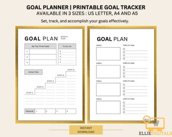 Goal Planner | Printable Goal Setting Planner Productivity Tracker Goal Roadmap Goal Action Plan Life Goals