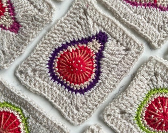 Crochet Fig Granny Square Pattern | Digital Download | PDF Pattern