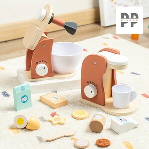 Children's Coffee Machine Kitchen Toys Wooden Montessori Toy Sets Kids Pretend Play, Cosplay Early Education Educational Toys Gifts zdjęcie 10