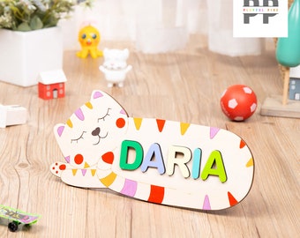 Custom Wooden Name Puzzle Board - Personalized Toddler Gift, Baby Shower Gifts, Wooden Montessori Toys, Gifts for Kids, First Birthday
