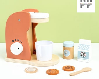 Children's Coffee Machine Kitchen Toys - Wooden Montessori Toy Sets - Kids Pretend Play, Cosplay - Early Education Educational Toys Gifts