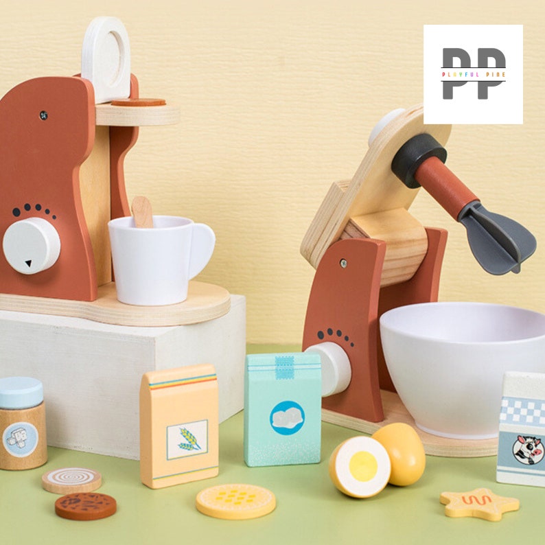Children's Coffee Machine Kitchen Toys Wooden Montessori Toy Sets Kids Pretend Play, Cosplay Early Education Educational Toys Gifts zdjęcie 2