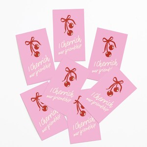 Cherry Heart Valentine&#39;s Day Gift Tag | Gift Tag | Instant Digital Download | Kid&#39;s Valentine | School Valentine | Printable Card