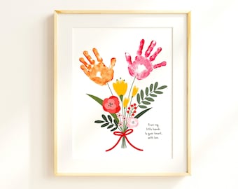 Mother's Day Handprint Art Printable DIY Personalized Gift for