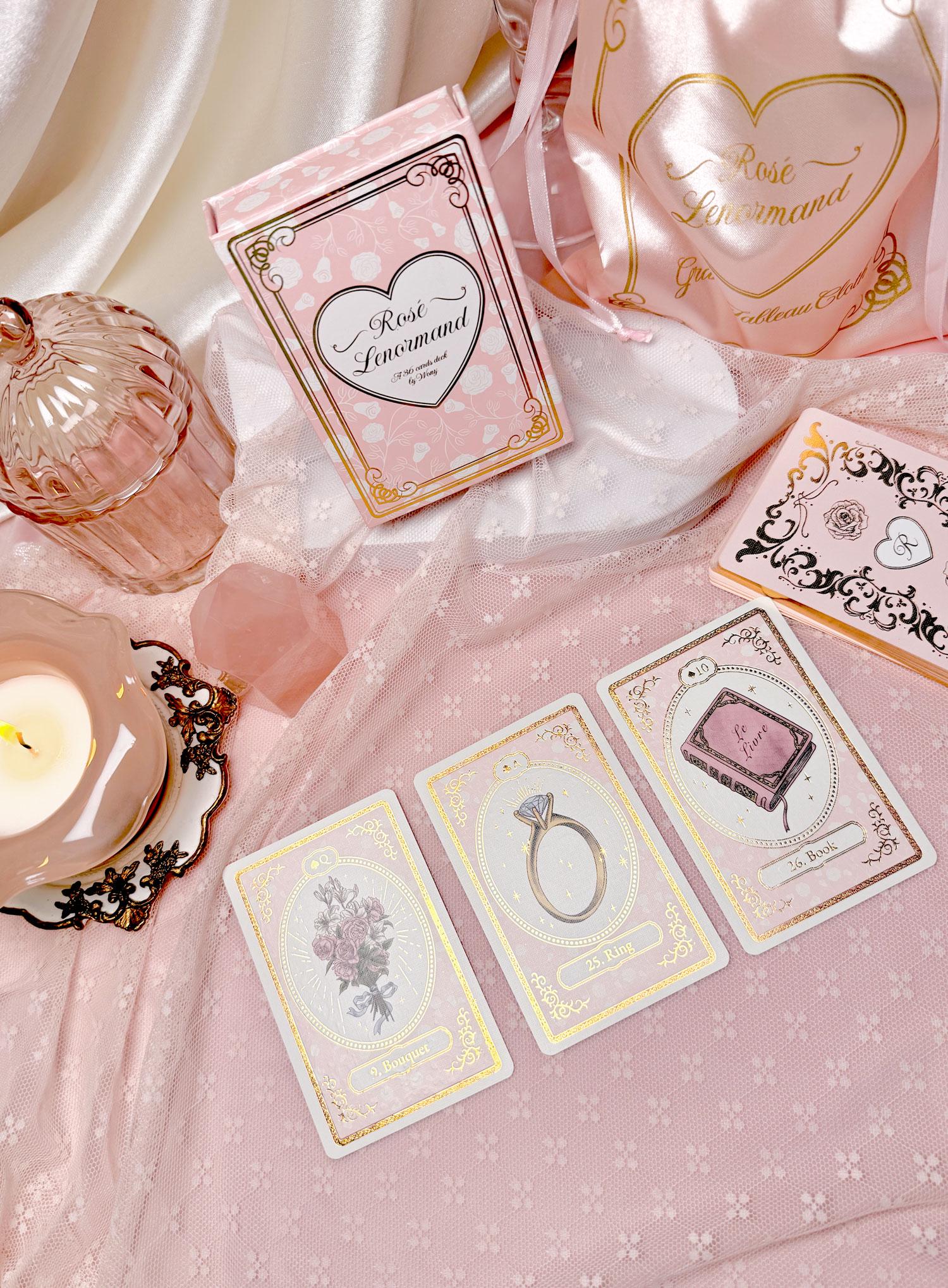 【正規品】上品なピンク✨優雅で幻想的✨ロマンチックな愛のタロットカード✨海外限定 本 【正規品タロットカード】上品なピンク縁✨優雅で幻想的
