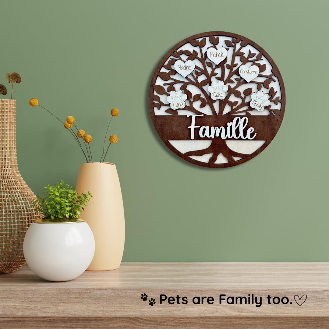 Wooden Personalized Family Name Engraved Custom Gift for Grandparents ...