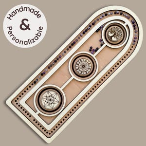 Wooden Mala Bead Board for Meditation Jewelry Making 108 Holes Bracelet Necklace Crafting Personalized Engraved Yoga Gift Esoteric Tool