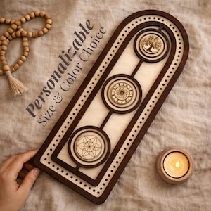 Wooden Mala Bead Counting Board for Meditation Jewelry Making 108 Holes Bracelet Necklace Crafting Personalized Yoga Gift Esoteric Tool Gift