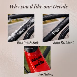 Custom bicycle decal with name, perfect for bike enthusiasts looking for a minimalist and modern design. This bike vinyl sticker works as a top tube decal, frame sticker, or cycling name label. Ideal for gifting cyclists, whether for a birthday, special event, or cycling group. Designed for road cycling, mountain biking, or gravel riding, it offers durable performance and a clean finish that enhances any bike customization project.