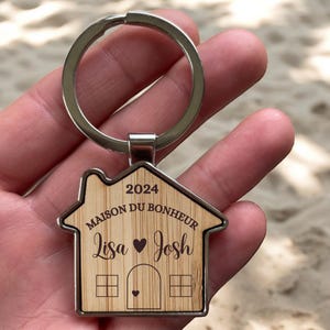 Custom Keychain new home gift for couples moving in gift personalized keyring custom house keyring custom name engraving new home owner gift