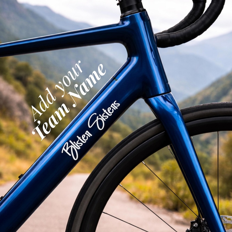 Personalized cycling name sticker designed for bike lovers who want to stand out on the road. This custom vinyl decal fits road bikes, gravel bikes, and MTB frames, offering a clean and professional finish. Ideal as a cycling dad gift, bicycle accessory, or custom bike label. Strong adhesive and weatherproof quality make it perfect for outdoor riding. Great for cycling team names, rider identity, and stylish bike frame personalization.