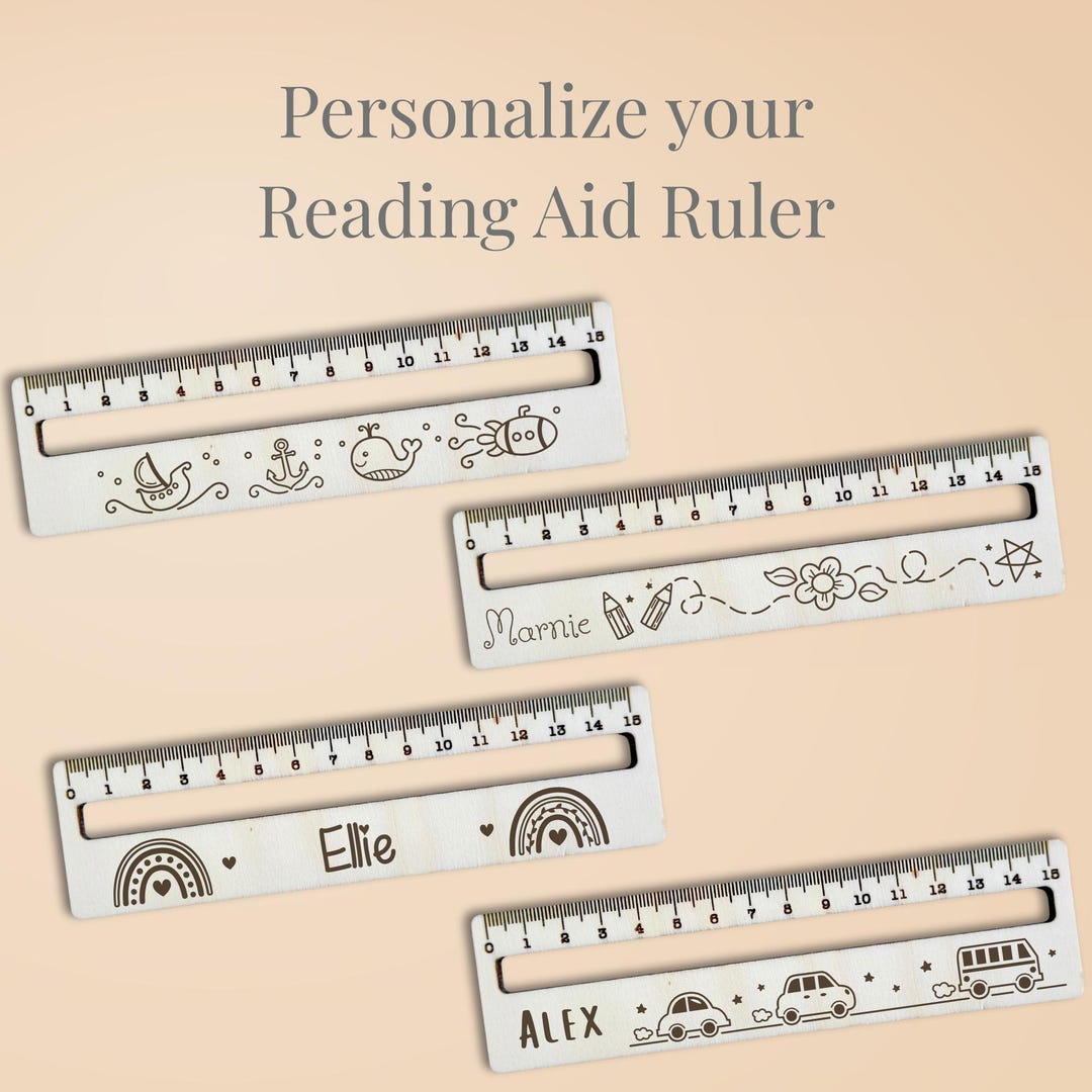 Personalized Line Reader Name Wooden Reading Ruler Engraved Reading ...