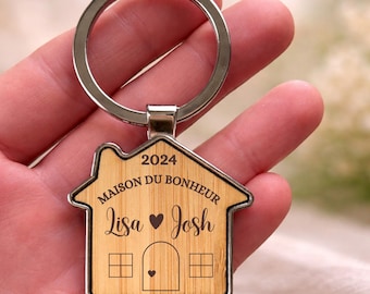 Custom Keychain new home gift for couples moving in gift personalized keyring custom house keyring custom name engraving new home owner gift