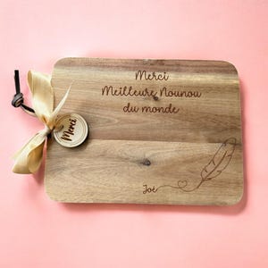 Planche à Découper Personnalisée Cadeau Maîtresse Cadeau ATSEM Cadeau Nounou Fin d'Année Merci Gravure Personnalisée idée cadeau fin d'anée