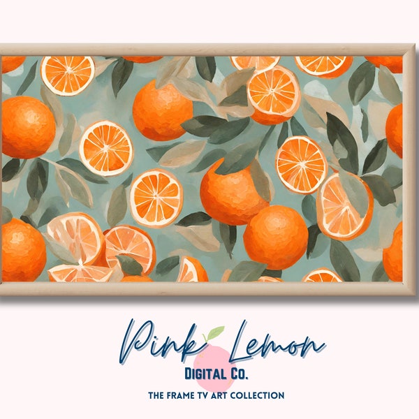 Frame TV Art Download Oranges| Art for Samsung Frame TV | Trendy Style | Digital Design | Gouache Painting | Farmhouse Decor | Citrus Fruit