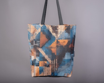 Bolso de mano con estampado grunge: bolso de lona impermeable para uso diario