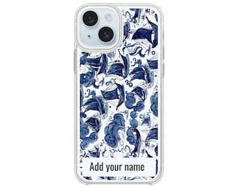 Clear and transparent boat pattern Personalized Name Option: Elevate Your Phone Case with Custom Engraving!"