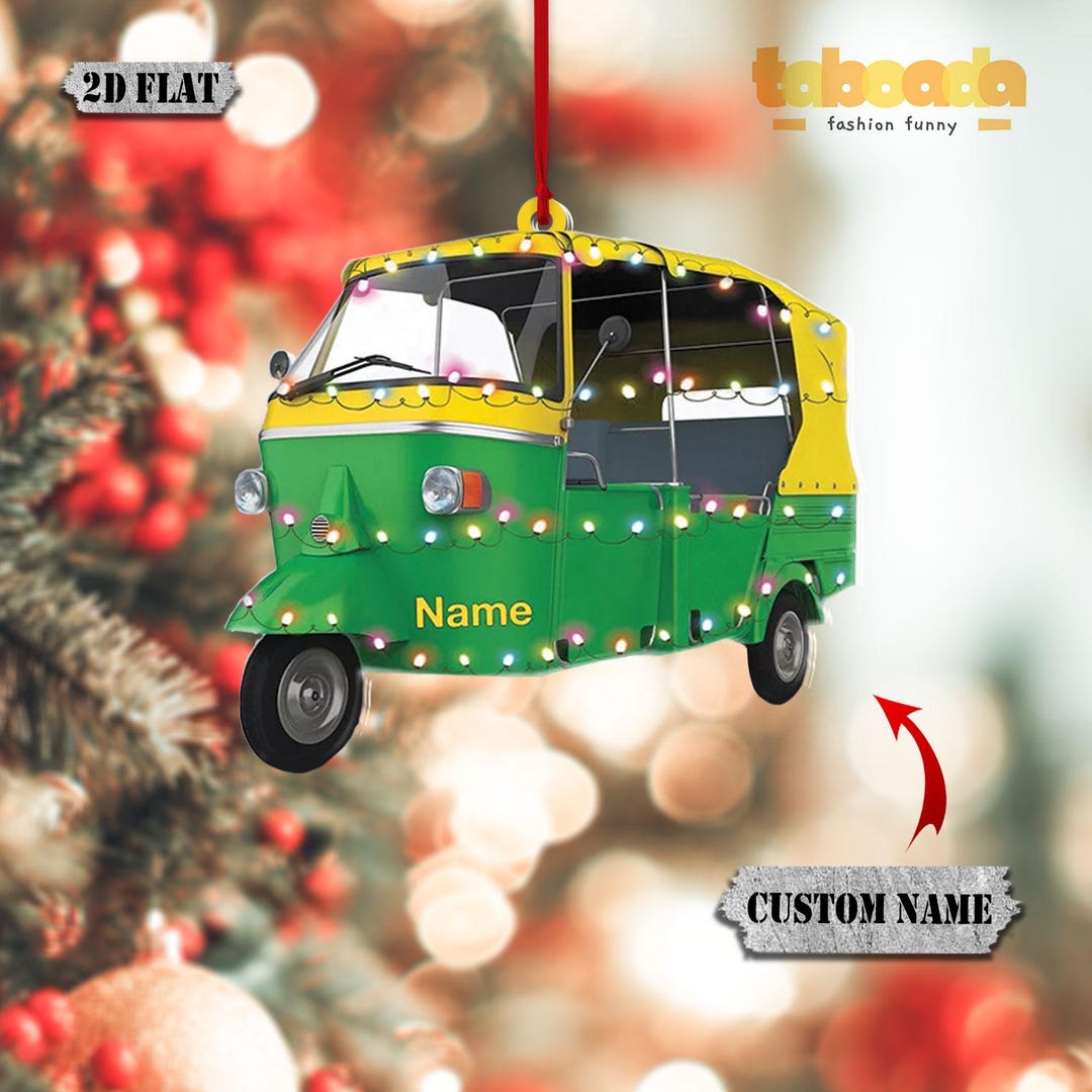 Personalized Auto Rickshaw Christmas Ornament 2025, Tuk-tuk Christmas ...