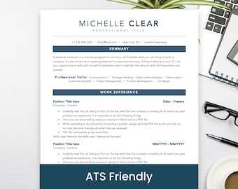 ATS Resume Template: Modern CV Design for Word & Pages (Instant Download)