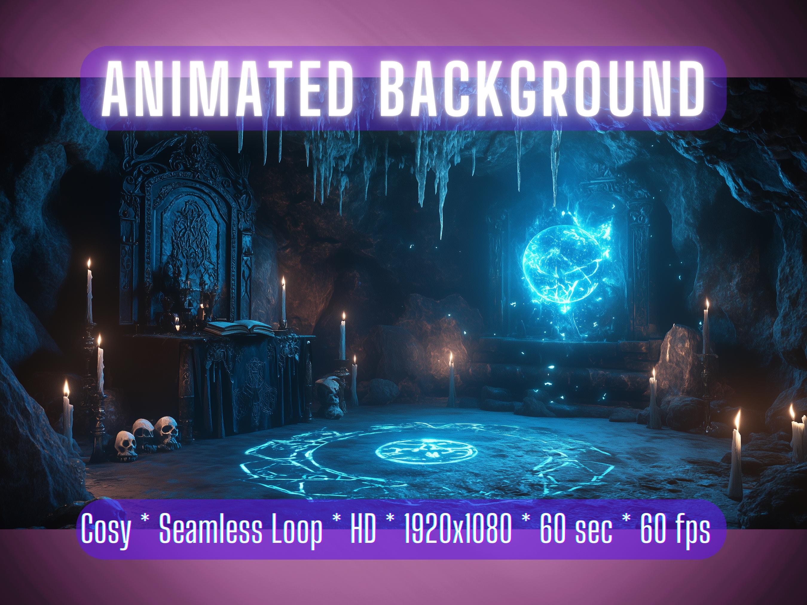 Vtuber Background | Arcane Ritual Chamber | Animated Background ...