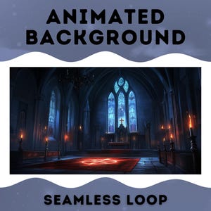VTuber Background | Haunted Gothic Cathedral | Animated Background | Stream Overlay | Zoom Background | Twitch Overlay