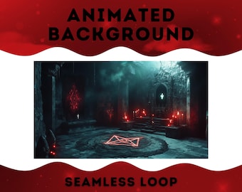 VTuber Background | Dark Ritual Chamber | Animated Background | Stream Overlay | Zoom Background | Twitch Overlay
