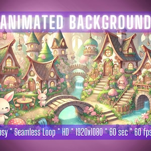 VTuber Background | Cute Water Village | Animated Background | Stream Overlay | Zoom Background | Twitch Overlay