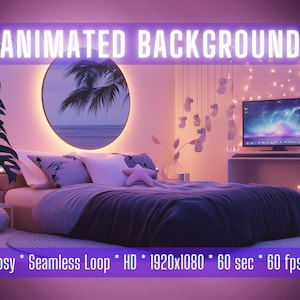 VTuber Background | Tropical Sunset Retreat | Animated Background | Stream Overlay | Zoom Background | Twitch Overlay