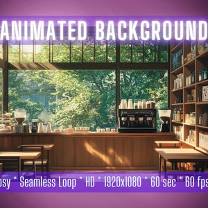 VTuber Background | Sunlit Cafe Corner | Animated Background | Stream Overlay | Zoom Background | Twitch Overlay