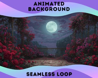 VTuber Background | Misty Cliffside Rose Garden | Animated Background | Stream Overlay | Zoom Background | Twitch Overlay