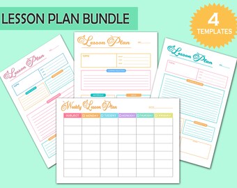 Lesson Planner Bundle - Printable Homeschool Teacher Planner - Homeschool Lesson Plans - Academic Schedule - Weekly & Daily Planning