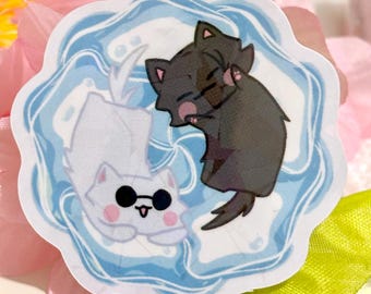 satosugu cat holographic sticker jjk inspired gojo satoru geto suguru