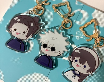 JJK inspired chibi epoxy keychains gojo / geto / riko