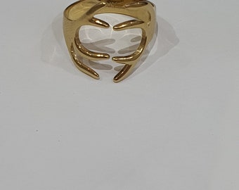 Bague ouverte ajustable - Bague Or femmes - Parfaite pour les pouces et tous les doigts - bague minimaliste - acier inoxydable