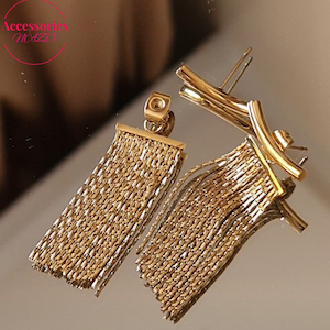 Boucles d'oreilles longues pendantes image 2