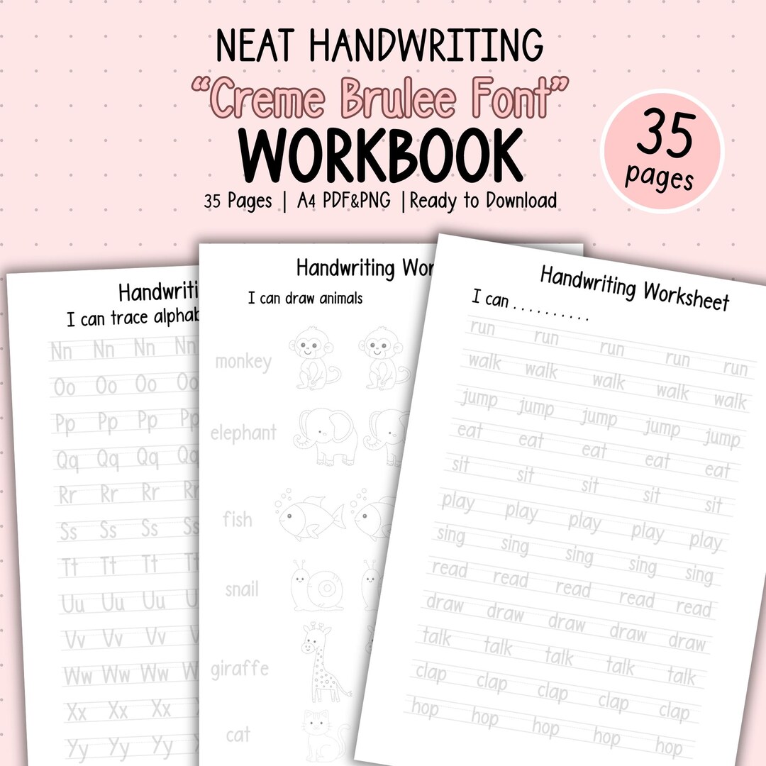 Workseet Lettering Handwritten Worksheet, Lettering Worksheet, Tracing Worksheet ...