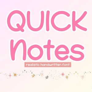 Cute handwriting font for digital note taking, Canva Font, Procreate Font, Goodnotes, Cricut DIY, planner font, student font, Student Notes