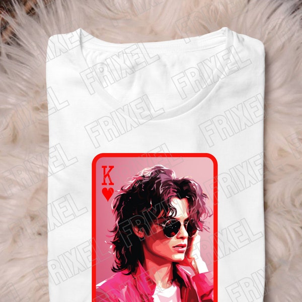 Michael King of Hearts Sublimation PNG - Digital Playing Card Art, Pop Icon Printable, Instant Download, Queen of Heart