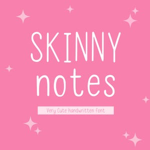Cute handwriting font for digital note taking, Canva Font, Procreate Font, Goodnotes, planner font, student font, Student Notes, Skinny Note