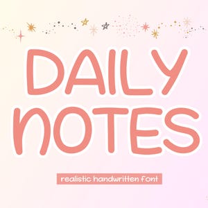 Cute handwriting font for digital note taking, Canva Font, Procreate Font, Goodnotes, Cricut DIY, planner font, student font, Student Notes