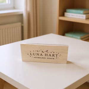 Custom Wooden Desk Plaque, Personalized Office Name Marker, Engraved Professional Sign, Name Title Display, Minimalist Plate, Gift for Boss