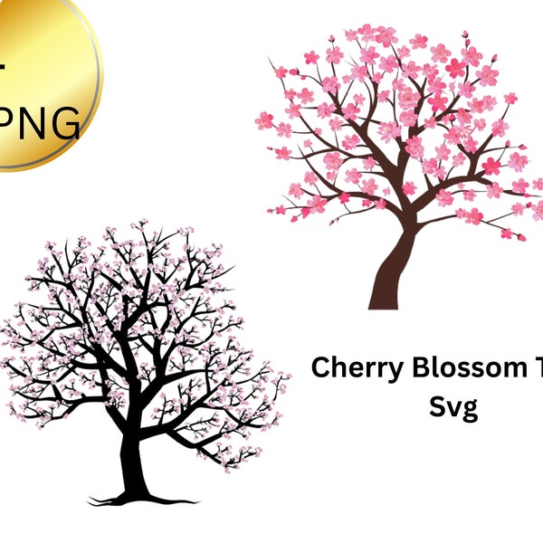 Set of 4, Cherry Blossom Svg, Cherry Blossom Clipart, Spring Flowers PNG, Cherry Blossom Bundle, Flowers svg, Flowers Clipart, Spring PNG