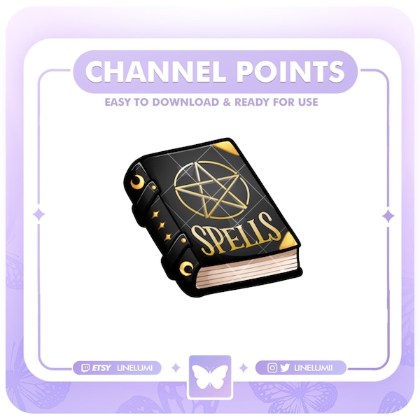 Spell Book Channel Points Icon for Twitch | Witch Book Twitch Channel Point Icon | Discord Roles | Halloween Twitch Badge