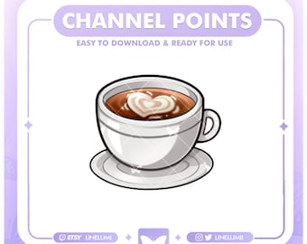 Coffee Channel Points Icon for Twitch | Cute Cup Twitch Channel Point Icon | Discord Roles