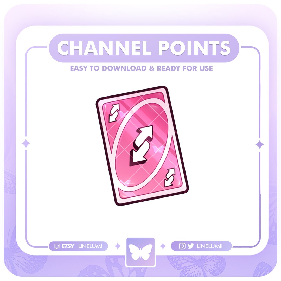 UNO Reverse Card Twitch Emote Cute Pink UNO Badge For Twitch And 